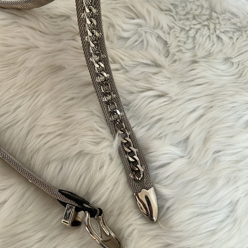 Vintage Silver Metal Belt Buckle Mesh Women Size M/L - Picture 5 of 10